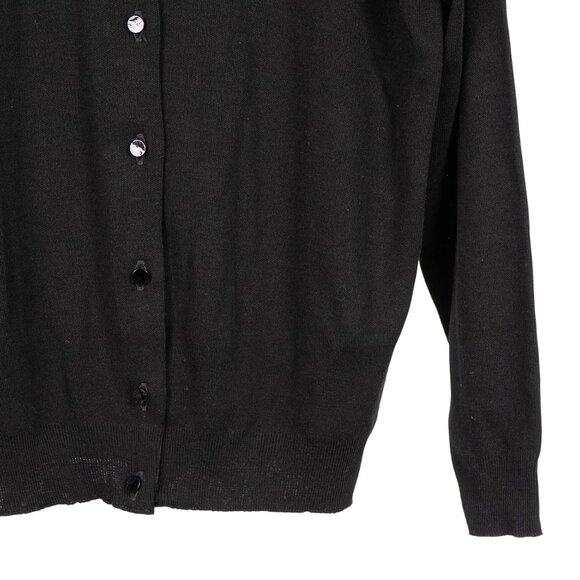Carly Blake VTG Cardigan Sweater M Womens Black Button Up USA Acrylic Classic - Picture 3 of 6